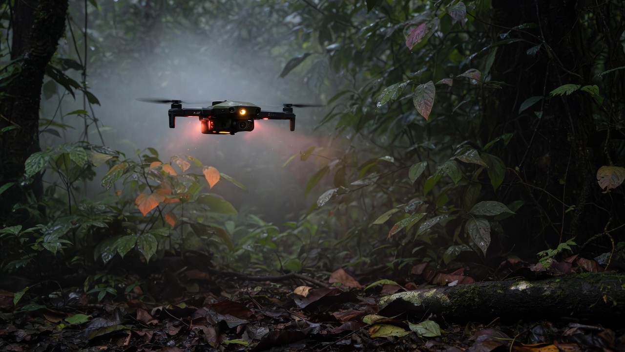 Autonomous drone in forest